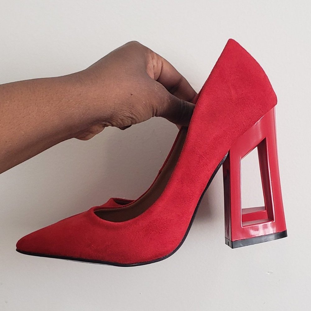 Sexy Red Cutout Heels 👠